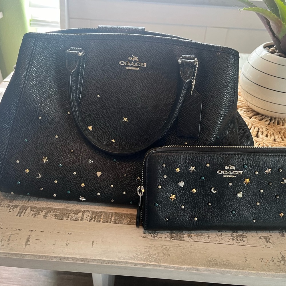 Coach Margo Celestial Stardust bag with matching wallet